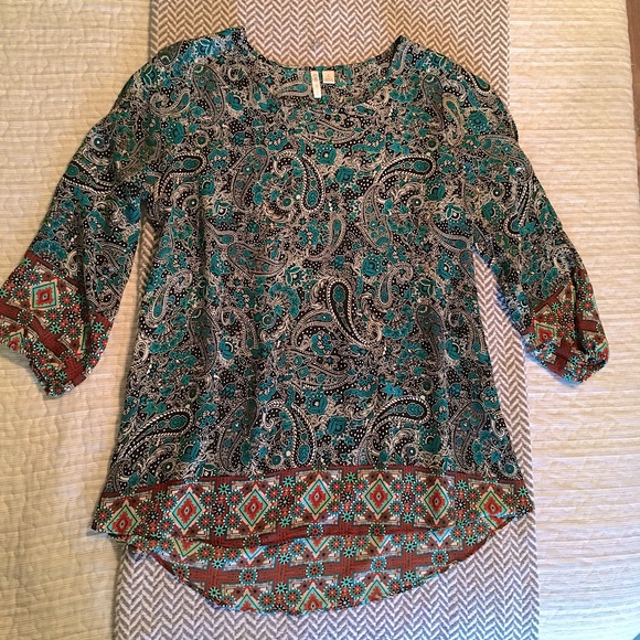 Cato Tops - Cato Paisley Southwestern Print Blouse